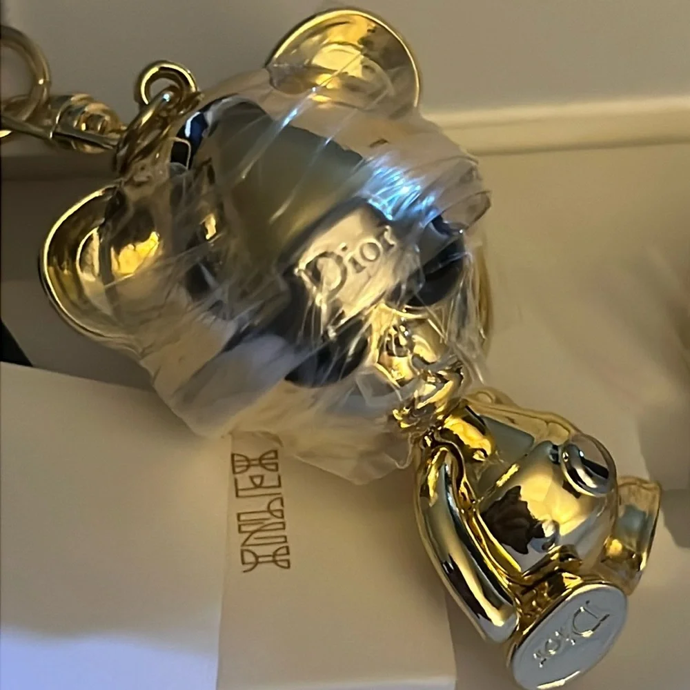 Dior Gold/Silver Inlex Bear Charm Rare NIB